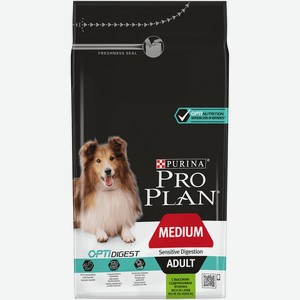 Корм Purina Pro Plan для взрослых собак средних пород с чувствительным пищеварением, с высоким содержанием ягненка (3 кг)