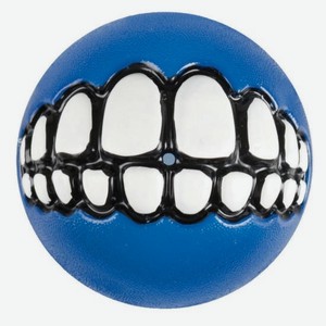 Rogz мяч с принтом зубы и отверстием для лакомств GRINZ, синий (S)