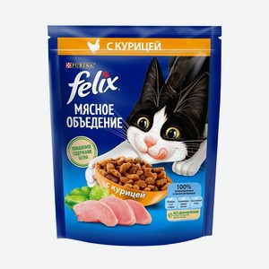 Корм Felix  Мясное объедение  с курицей для кошек (200 г)