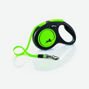 Flexi рулетка-ремень светоотражающая для собак, зеленая (15кг, 5м)