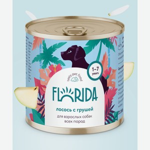 FLORIDA консервы консервы для собак  Лосось с грушей  (240 г)