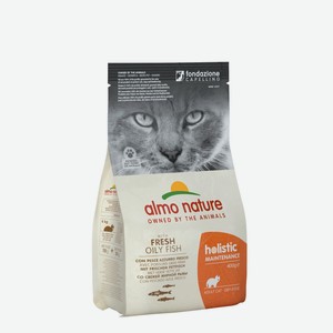 Корм Almo Nature для взрослых кошек, с жирной рыбой и коричневым рисом (400 г)