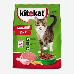 Корм Kitekat сухой полнорационный корм для взрослых кошек «Мясной Пир» (800 г)