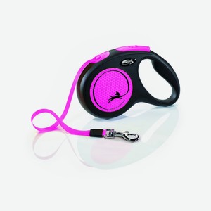 Flexi рулетка-ремень светоотражающая для собак, розовая (25кг, 5м)