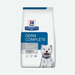 Hill s Prescription Diet сухой диетический корм для взрослых собак мелких пород Derm Complete Mini при аллергии (1 кг)