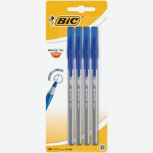 BIC Round Stic Exact Ручка шариковая 0,28 мм Синяя, 4 шт