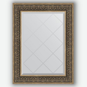 Зеркало с гравировкой в багетной раме Evoform вензель серебряный 101 мм 69x91 см