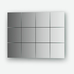 Зеркальная плитка со шлифованной кромкой - комплект 12 шт квадрат 10х10 см, серебро Evoform