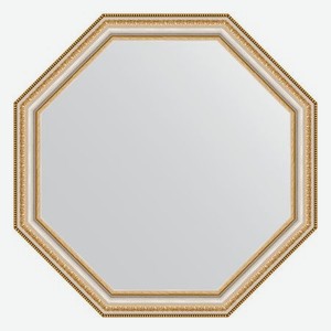 Зеркало в багетной раме Evoform золотые бусы на серебре 60 мм 66x66 см