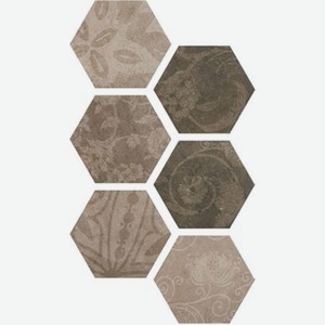 Плитка Argenta Ceramica Atlas Hexagon Patchword Cold 22x25 см