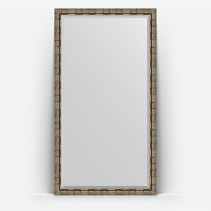 Зеркало напольное с фацетом в багетной раме Evoform серебряный бамбук 73 мм 108x198 см