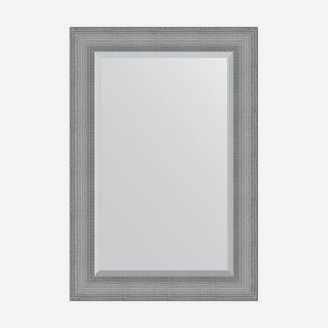 Зеркало с фацетом в багетной раме Evoform серебряная кольчуга 88 мм 67x97 см