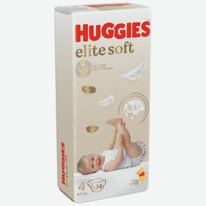 Подгузники Huggies Elite Soft 4 8-14кг, 54шт Россия
