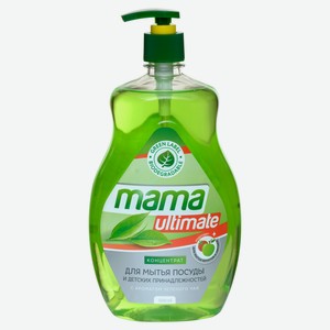 Средство для мытья посуды Mama Ultimate с ароматом зеленого чая концентрированное, 1л Россия