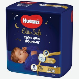Трусики Huggies Elite Soft 6 ночные 15-25кг, 16шт Россия