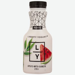 БЗМЖ йогурт Liberty Yogurt арбуз/мята/бамбук 2% 270г
