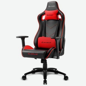 Кресло игровое SHARKOON Elbrus 2, на колесиках, эко.кожа, черный/красный/красный [519046]