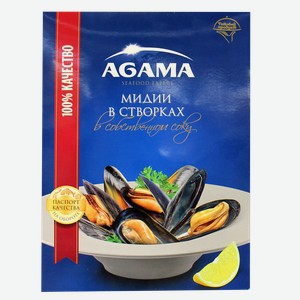 Морепродукты в/м на раковине Агама мидии в собственном соку Агама м/у, 450 г