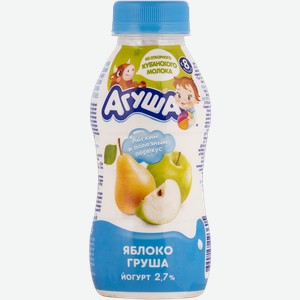 Йогурт 2,7% с 8 месяцев Агуша Яблоко Груша ВБД п/б, 180 мл