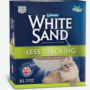 White Sand комкующийся наполнитель  Не оставляющий следов  с крупными гранулами, коробка (5,1 кг)