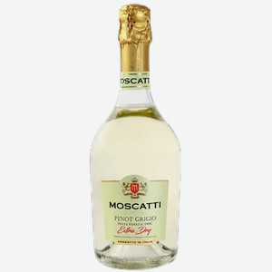 Вино Moscatti Pino Grigio игристое, белое брют, 11%, 0,75 л, Италия