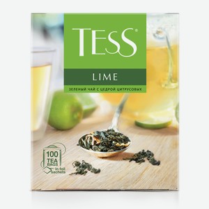 Чай Tess Lime зеленый с цедрой цитрусовых, 1.5г х 100шт Россия