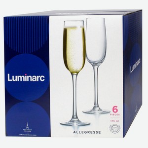 Бокалы для шампанского Luminarc Allegresse, 6шт х 175мл Россия