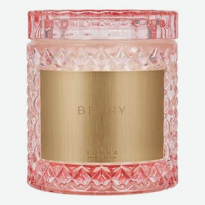 Ароматическая свеча Berry: свеча 220г (розовый подсвечник)
