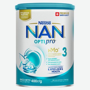 Смесь молочная NAN Optipro для роста иммунитета и развития мозга с 12 мес. БЗМЖ, 400 г