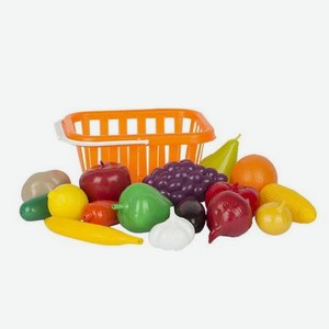 Игровой набор  Фрукты и овощи  (17 предметов) в корзине У758