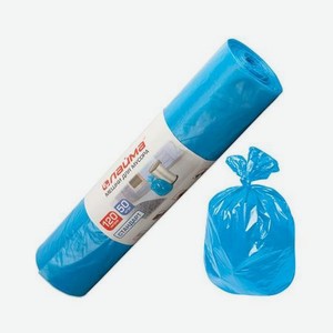 Мешки д/мусора 120л, синие, в рулоне 50шт, ПНД, 18мкм, 70х110см(±5%), стандарт, ЛАЙМА, 601797