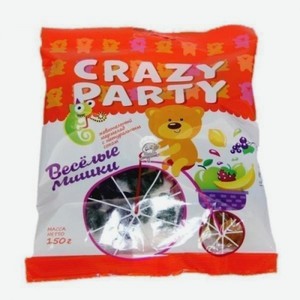 Мармелад жевательный Crazy Party Веселые Мишки фруктовое ассорти, 150 г