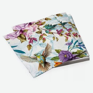 Салфетки бумажные 3-слойные Nd play Птицы и цветы, 20 шт