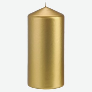 Свеча Bertek Metallic колонна золото, 7х15 см