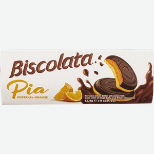 Печенье в шоколаде Бисколата c апельсиновой начинкой Шолен кор, 100 г