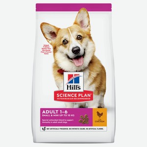 Hill s Science Plan сухой корм для взрослых собак мелких пород для поддержания здоровья кожи и шерсти, с курицей (300 г)