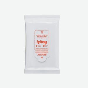 Bonsy влажные салфетки для ухода за глазами животных, с ароматом липы и ромашки, 15 шт (65 г)