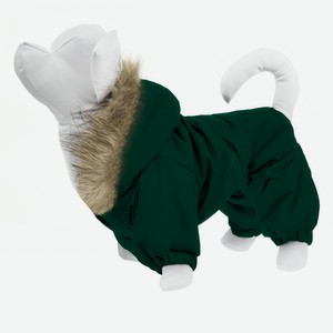 Yami-Yami одежда комбинезон для собак с капюшоном, на меховой подкладке, тёмно-зелёный (100 г)