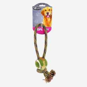 Papillon игрушка для собак  Плетеный камуфляжный буксир с тенисным мячиком , 32 см (125 г)