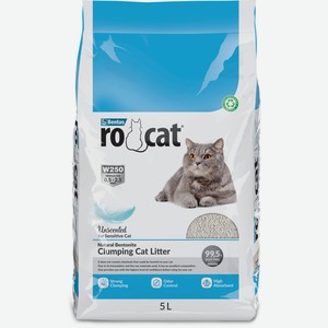 Ro Cat комкующийся наполнитель без пыли  Натуральный , пакет (17 кг)