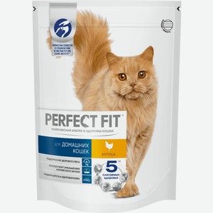 Корм Perfect Fit cухой корм для живущих в помещении кошек, с курицей (1,2 кг)