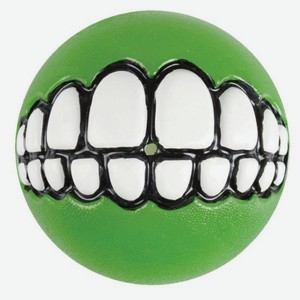 Rogz мяч с принтом зубы и отверстием для лакомств GRINZ, лайм (M)