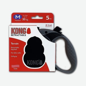 Kong рулетки рулетка для собак  Terrain  черная, лента (XS)