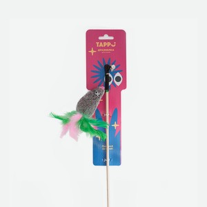 Tappi игрушки дразнилка  Тилия  мышь с кошачьей мятой с хвостом из перьев на веревке (25 г)