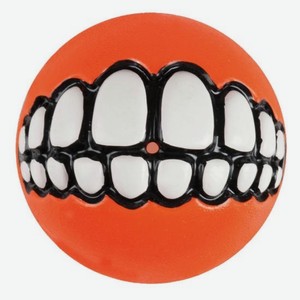 Rogz мяч с принтом зубы и отверстием для лакомств GRINZ, оранжевый (M)