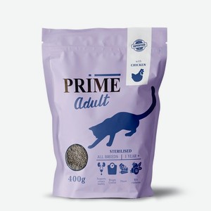 Prime сухой корм для стерилизованных кошек с 12 мес. с курицей (2 кг)