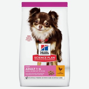 Корм Hill s Science Plan сухой корм для собак мелких пород для поддержания здорового веса, с курицей и рисом, Light (1,5 кг)