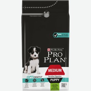 Корм Purina Pro Plan для щенков средних пород для щенков средних пород с чувствительным пищеварением, с высоким содержанием ягненка (12 кг)