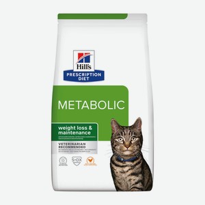 Hill s Prescription Diet сухой диетический корм для кошек Metabolic способствует снижению и контролю веса, с курицей (1,5 кг)