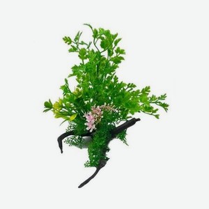 Аквариумное растение Rabizy искусственное с корягой 12х22 см